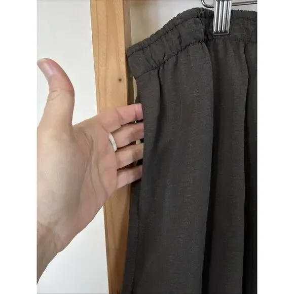 NWT Et Lois Brown Ruched Hem Elastic Waist Pockets Wide Leg Pants #1433 Size 3X - Picture 3 of 5